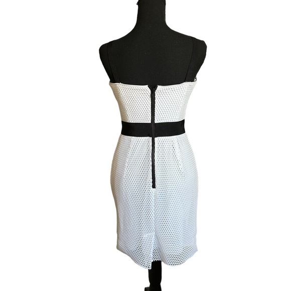 Milly Black & White Bustier Dress with Mess Overlay Size 4 - Picture 7 of 17